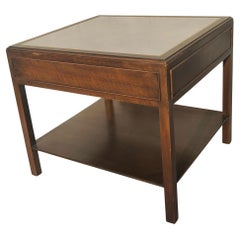 Leather Top Side Lamp Table by Johnson Furniture