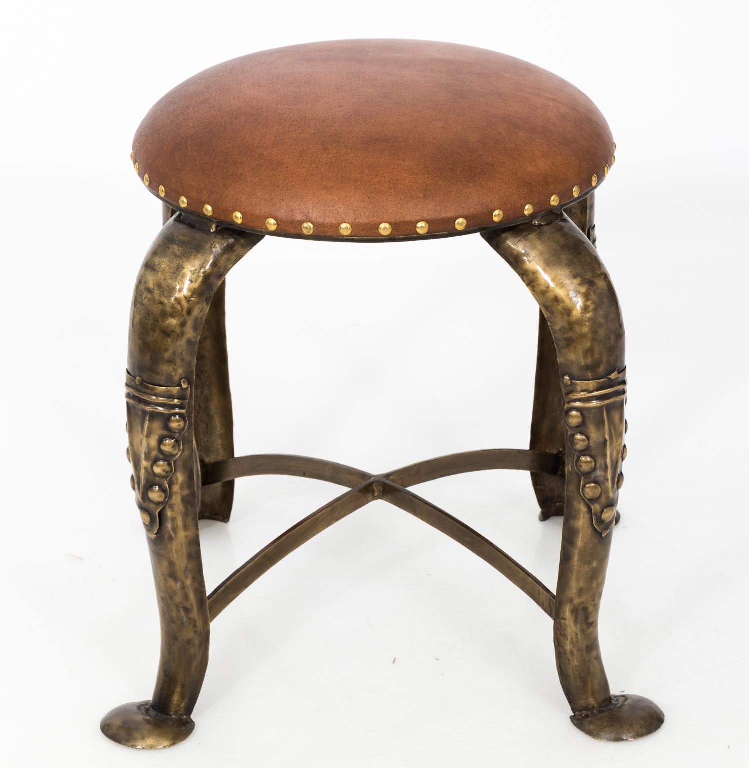 20th Century Leather Top Stool