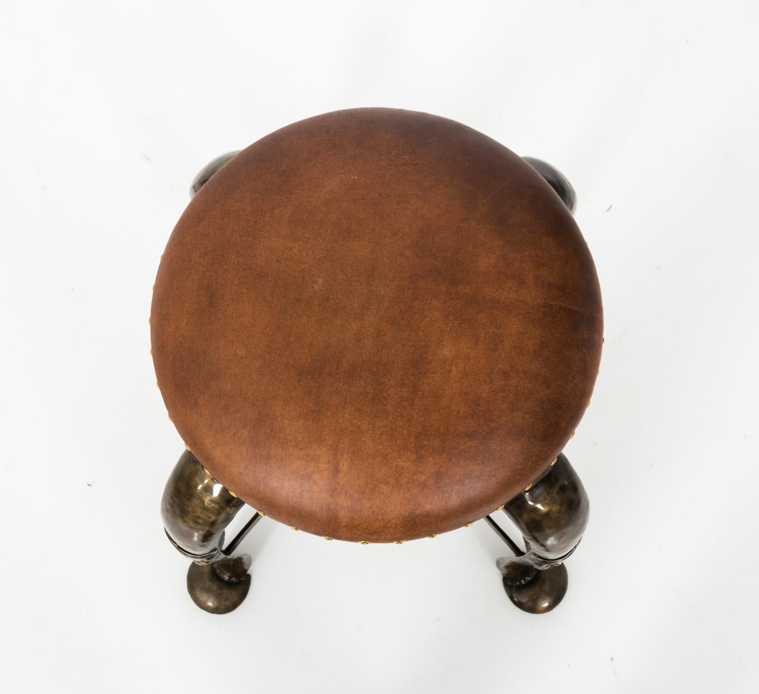 Leather Top Stool 3