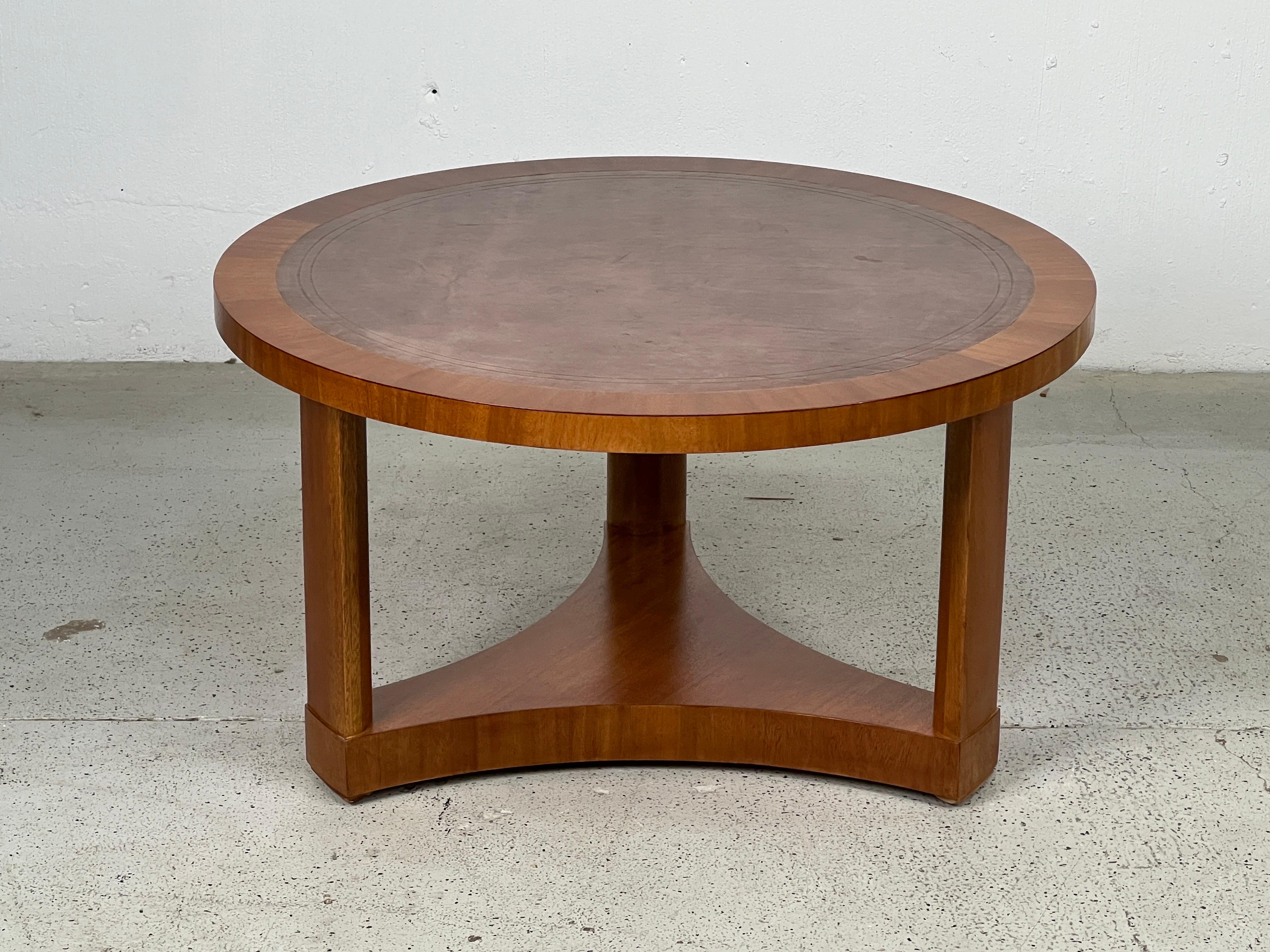 Leather Top Table by Edward Wormley for Dunbar  For Sale 7
