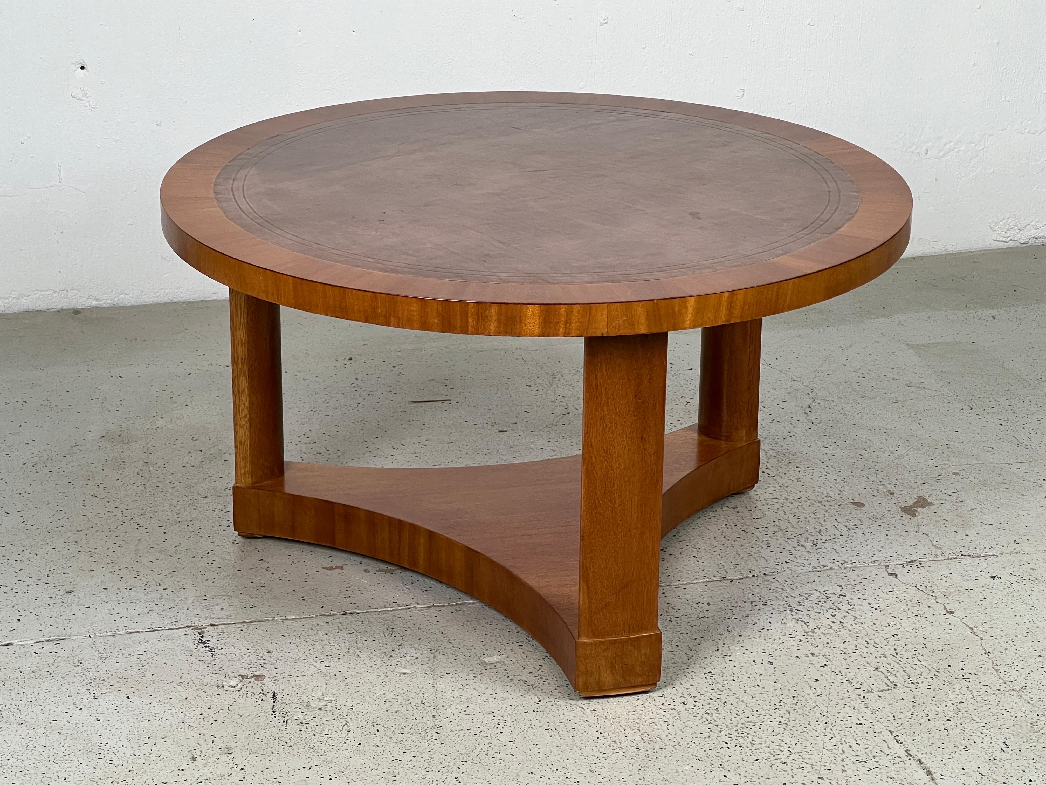 Leather Top Table by Edward Wormley for Dunbar  In Good Condition For Sale In Dallas, TX