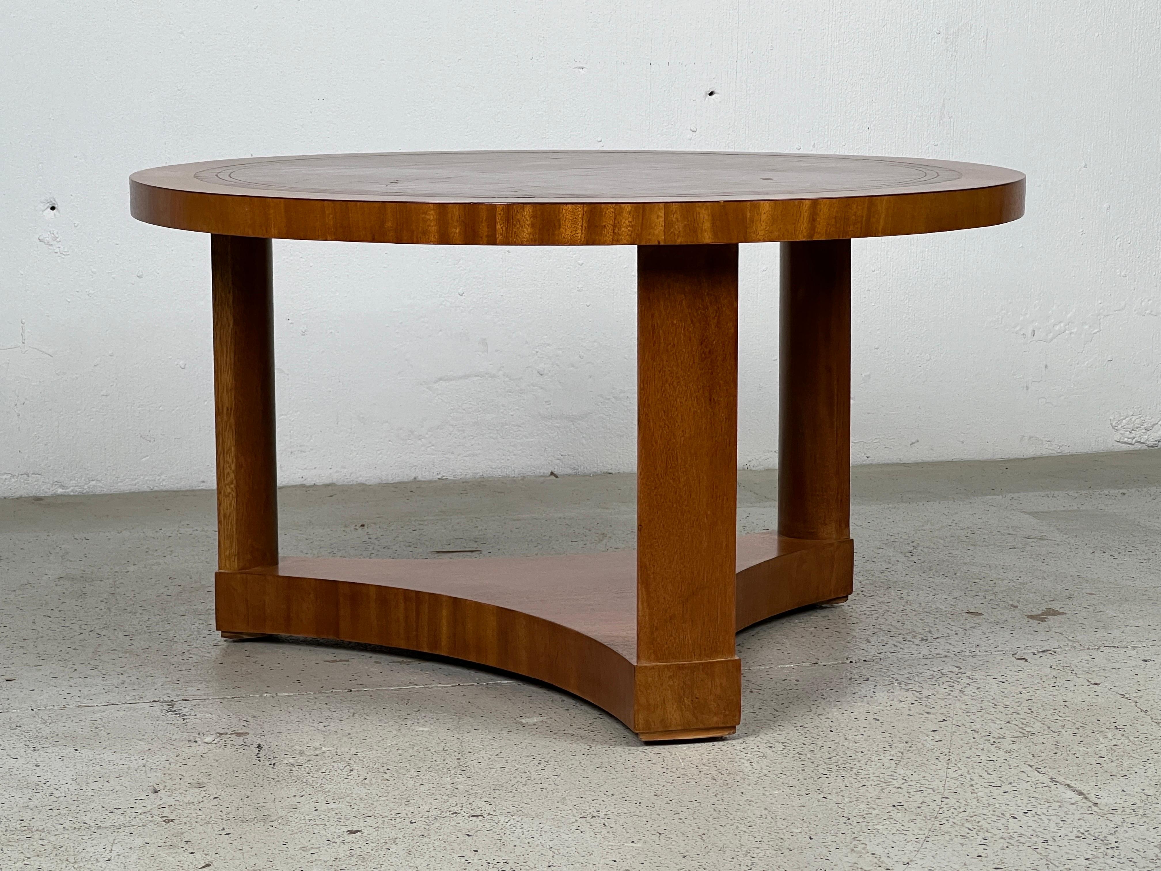 Milieu du XXe siècle Table à plateau en cuir d'Edward Wormley pour Dunbar  en vente