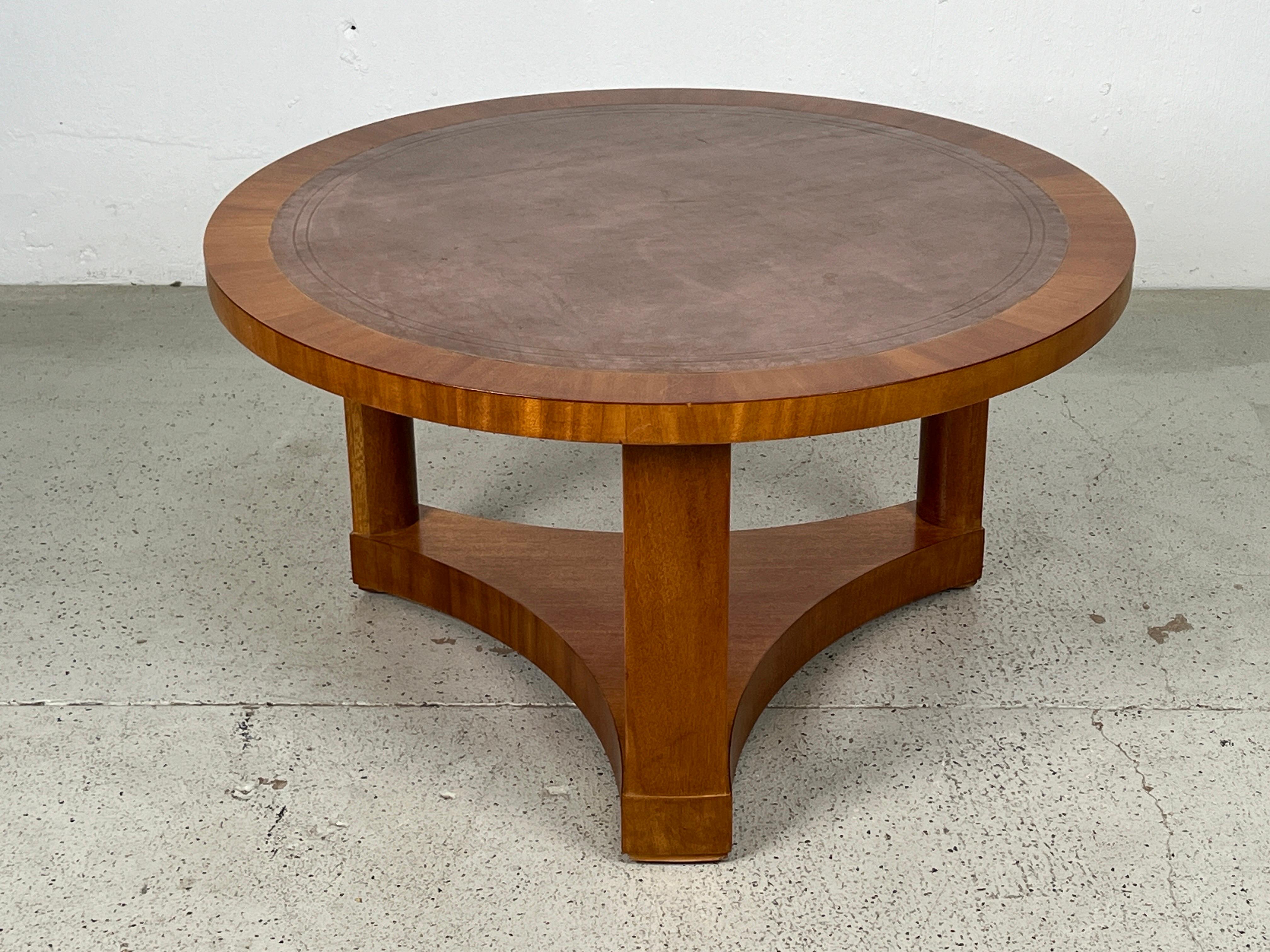 Cuir Table à plateau en cuir d'Edward Wormley pour Dunbar  en vente