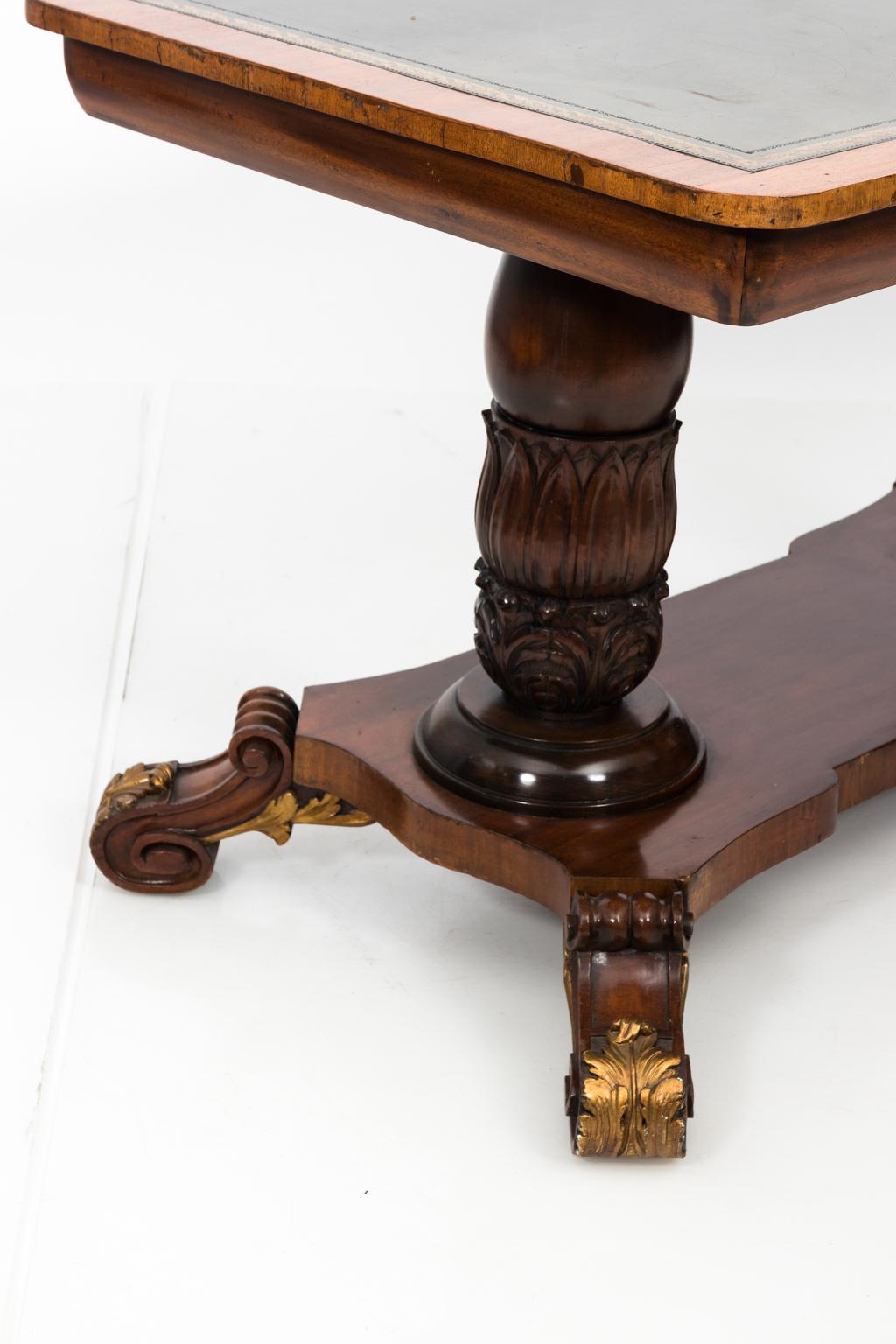 Leather Top Trestle Table, circa 1800 For Sale 6