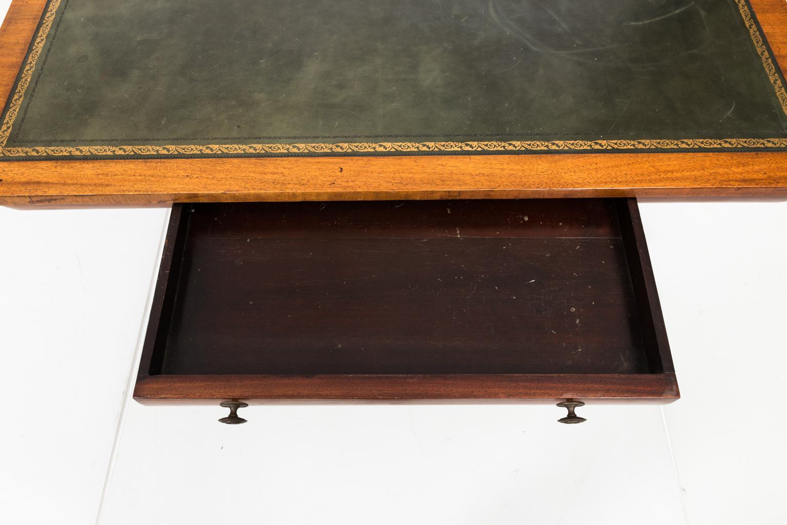 Leather Top Trestle Table, circa 1800 For Sale 1