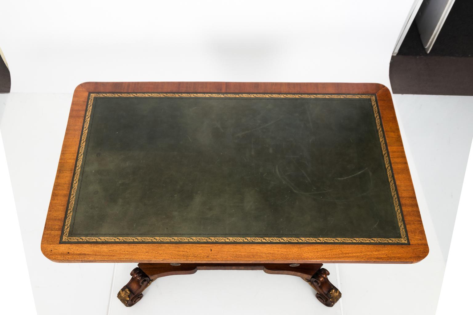 Leather Top Trestle Table, circa 1800 For Sale 3