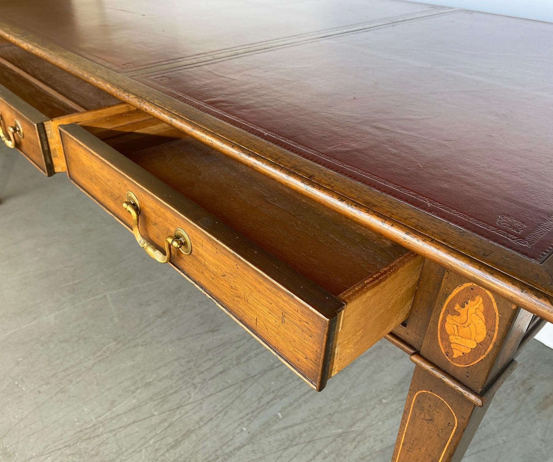 Mid-20th Century Leather Top Writing Desk by Kittinger