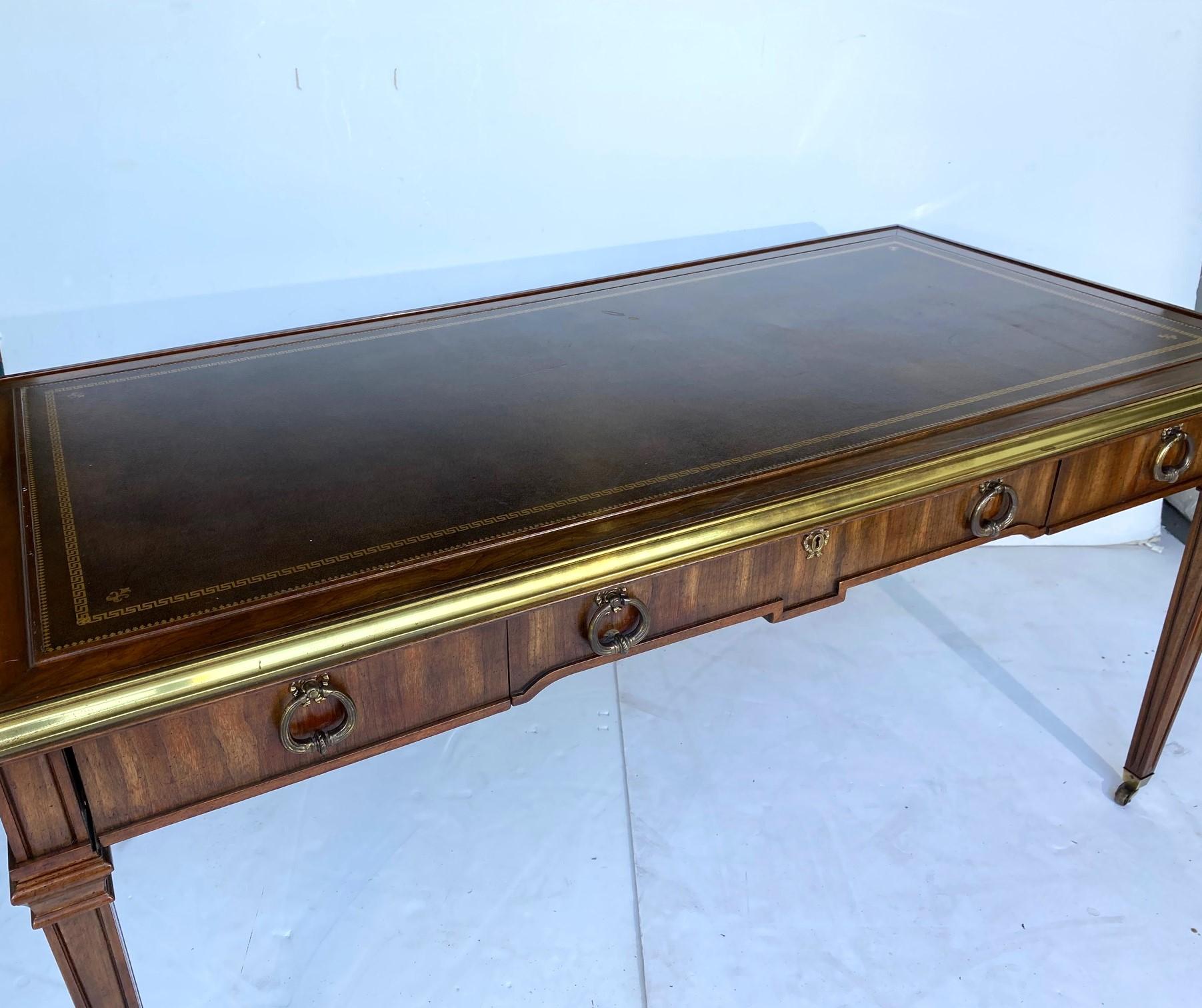 Leather Top Writing Desk For Sale 1