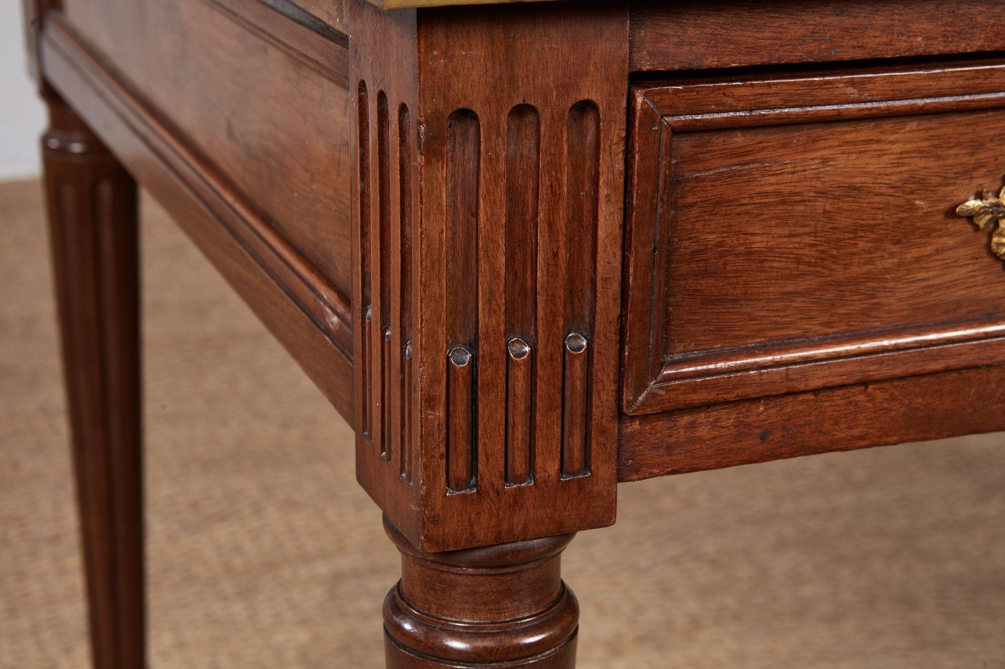 Leather Topped and Brass Trimmed Louis XVI Writing Table For Sale 3