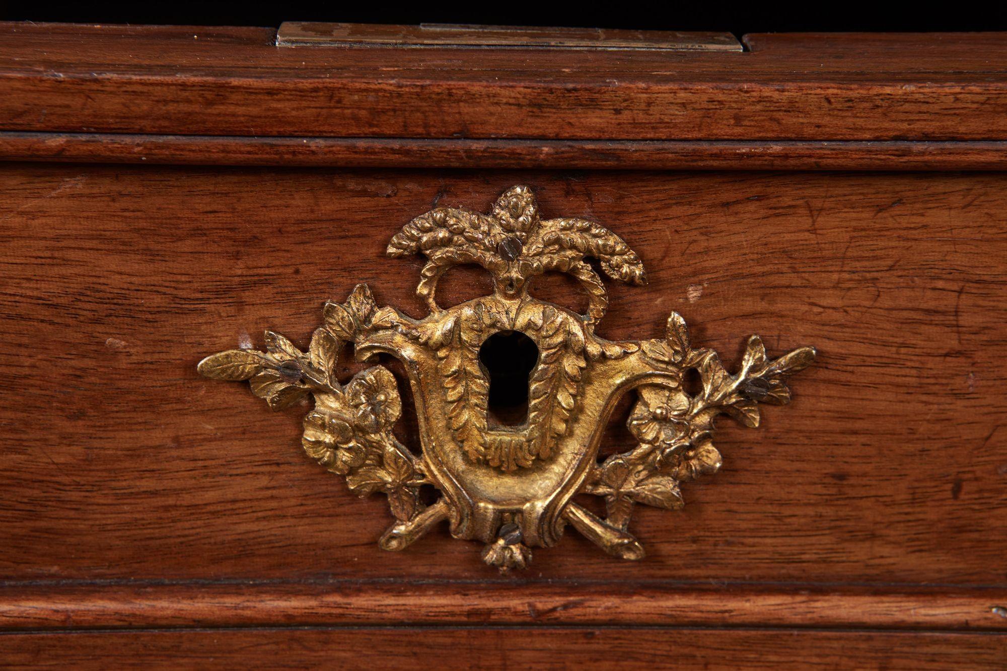 Leather Topped and Brass Trimmed Louis XVI Writing Table For Sale 4