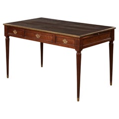 Leather Topped and Brass Trimmed Louis XVI Writing Table