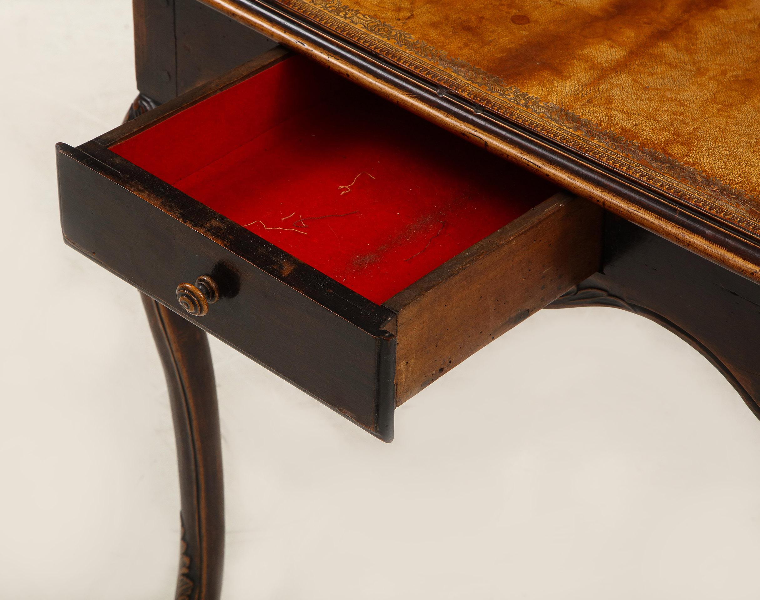 Leather Topped End Table For Sale 3