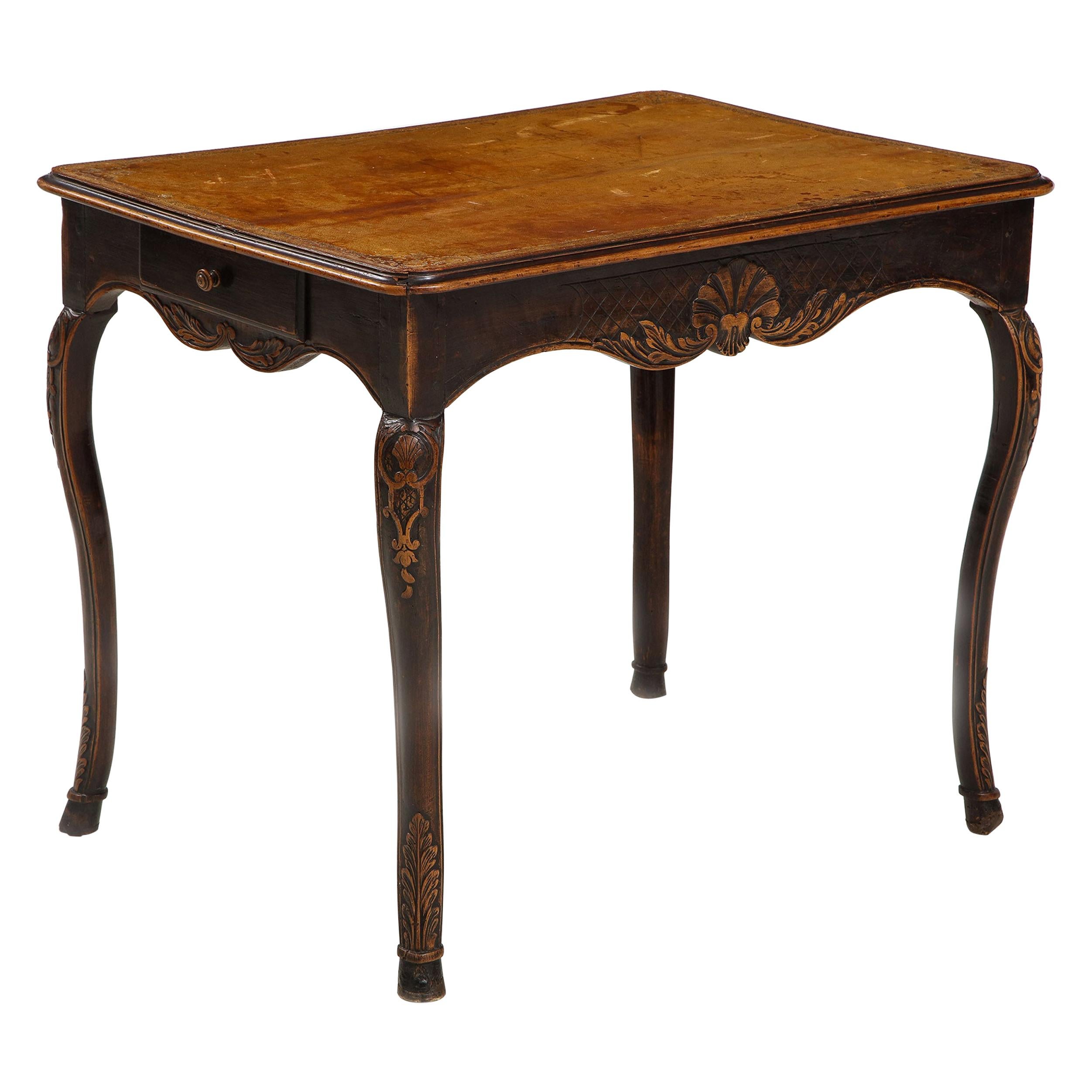 Leather Topped End Table For Sale