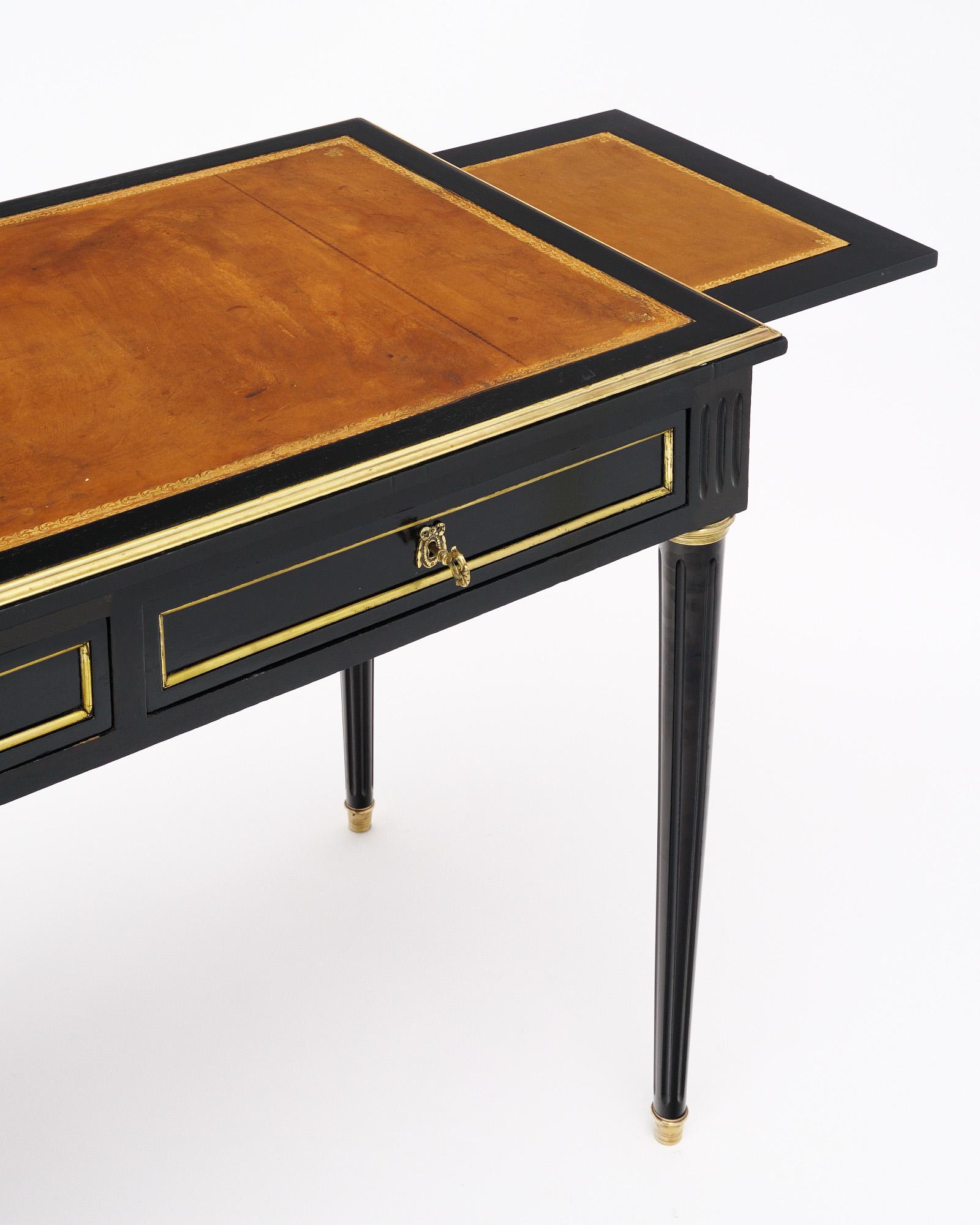 Ebonized Leather Topped Louis XVI Writing Desk For Sale