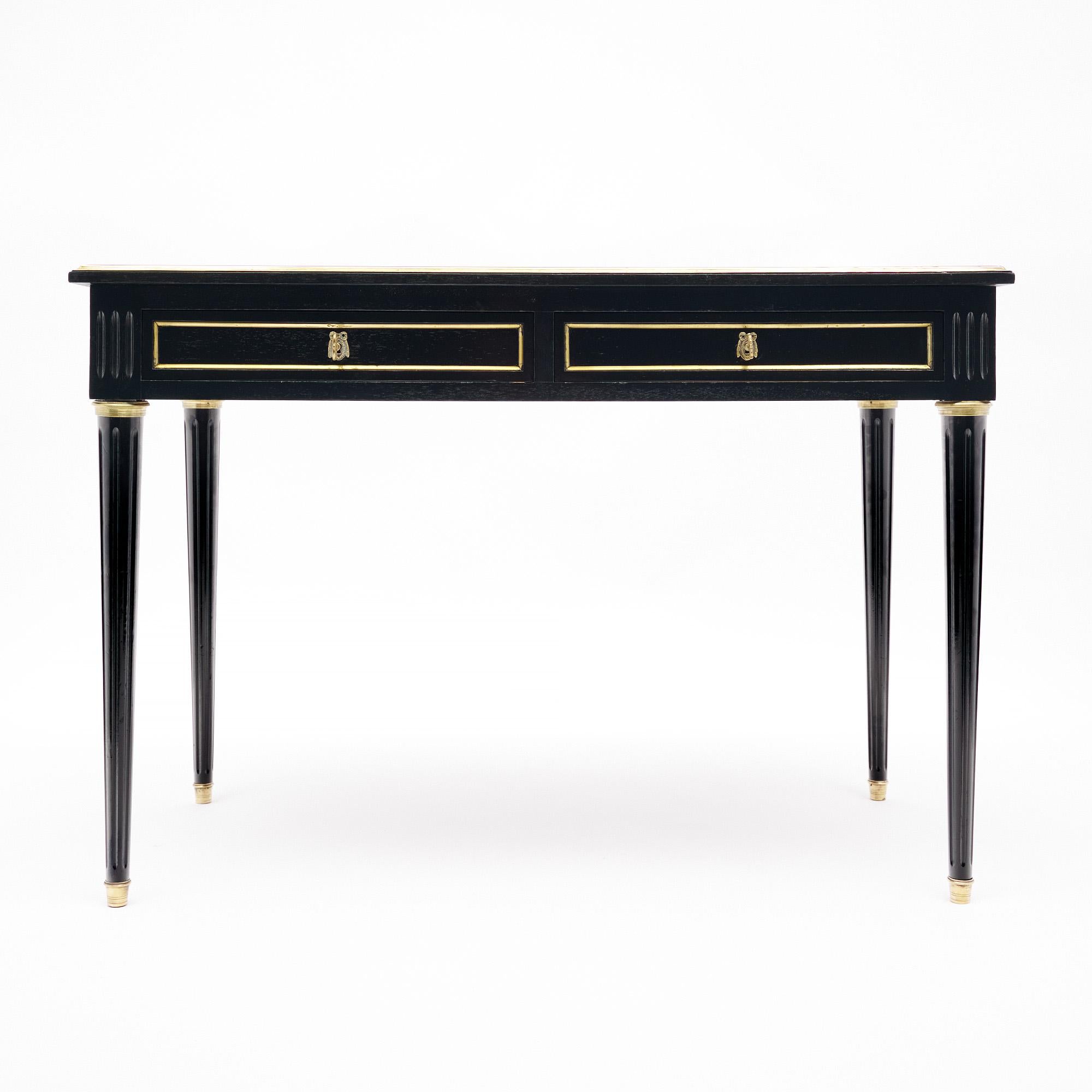 Leather Topped Louis XVI Writing Desk In Good Condition For Sale In Austin, TX