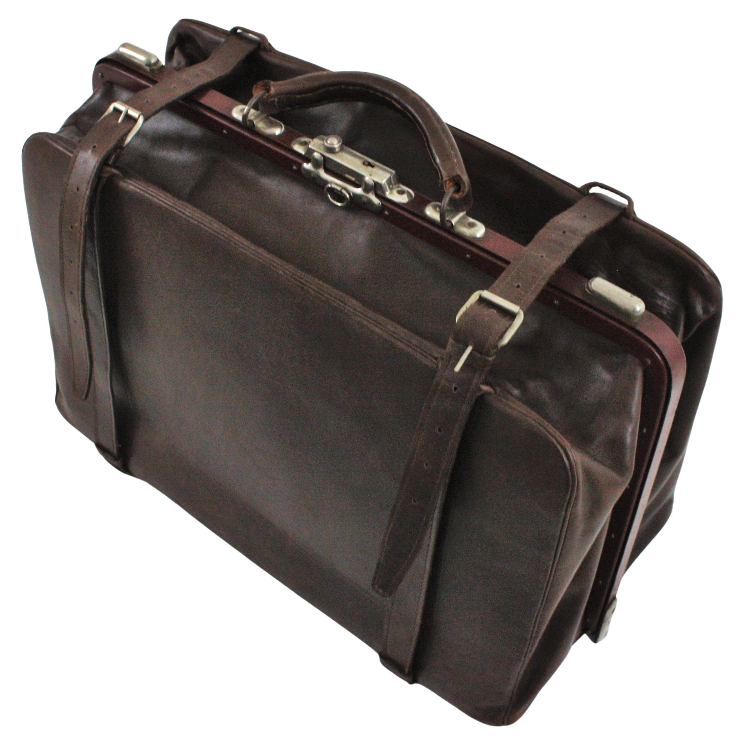 Spanish Leather Travel Bag For Sale