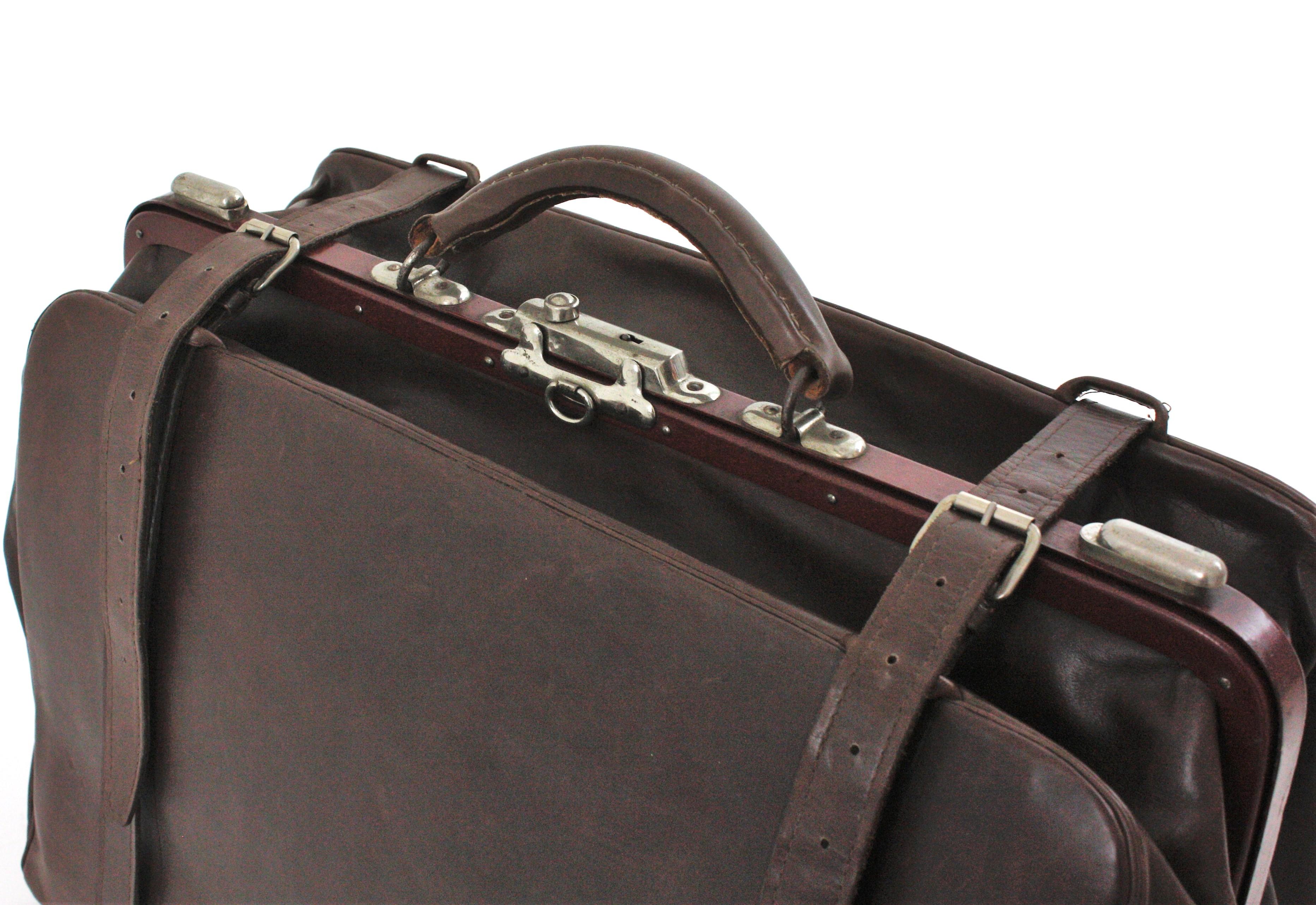 Hand-Crafted Leather Travel Bag For Sale