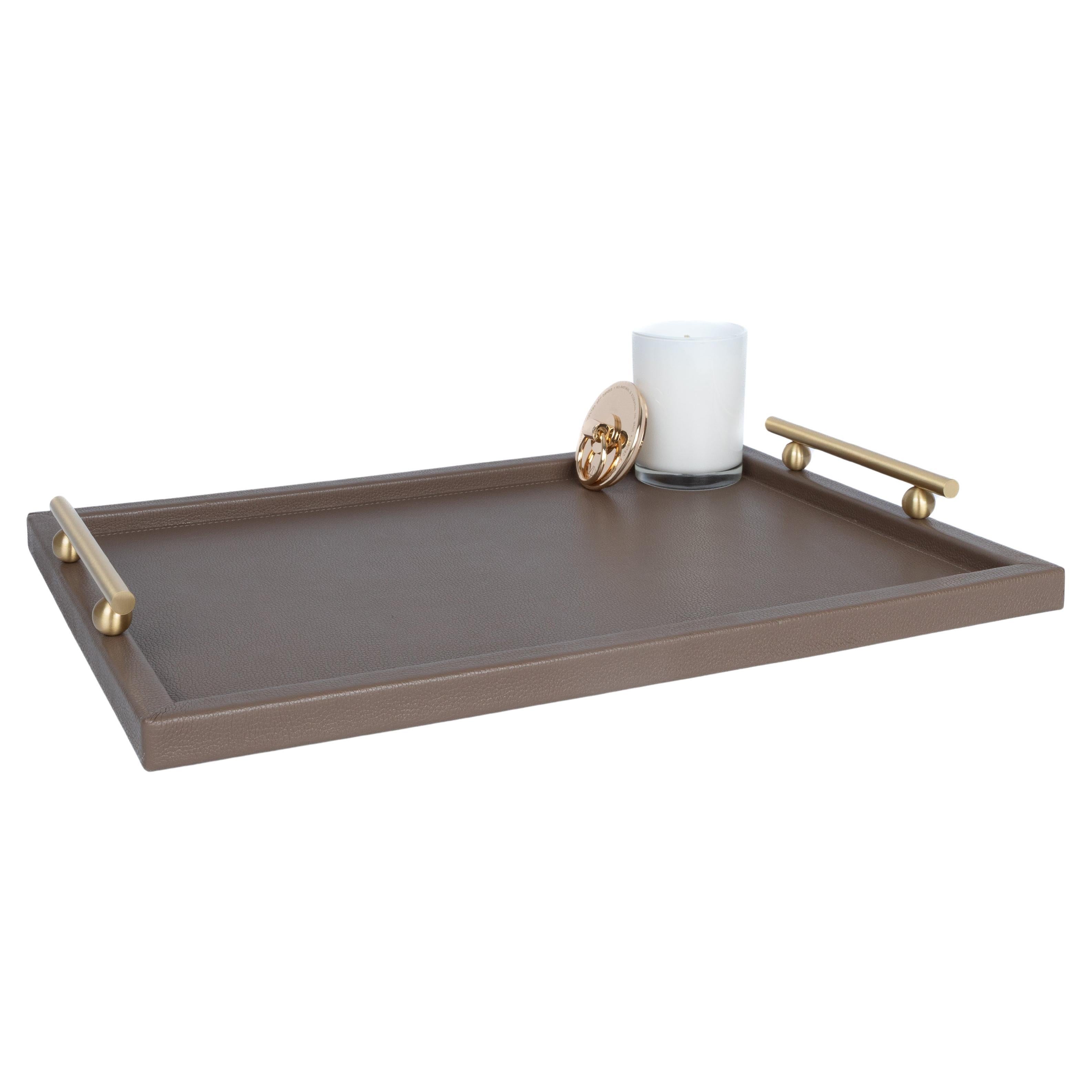 Leather Tray AUREN by ARIA HOME - Scandinese style - Large - Color: Clay