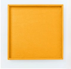 Ledertablett, großes, quadratisches Tablett, handgefertigt - Farbe: Safran