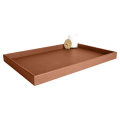 Leather Tray, Large B Retangular Tray,  Handmade in Brazil - Color: Savannah