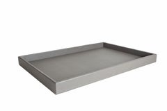 Ledertablett, großes, rechteckiges B-Tablett, handgefertigt, Farbe: Zink