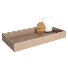 Leather Tray, Medium A Rectangular Tray - Handmade - Color: Clay