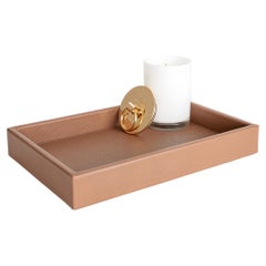 Leather Tray, Medium B Rectangular Tray, Handmade - Color: Clay