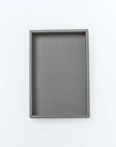 Vassoio in pelle, Vassoio rettangolare medio B - Fatto a mano - Colore: Zinco