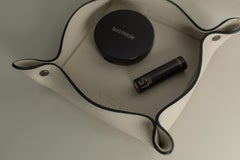 Leather Object Holder AVRA by ARIA HOME - Square Small - Color: Vanilla