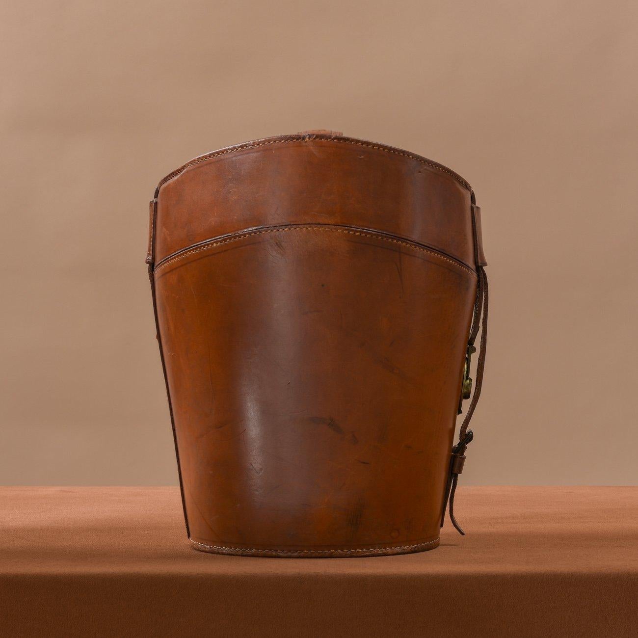 British Leather Triple Hat Bucket, circa 1900 For Sale