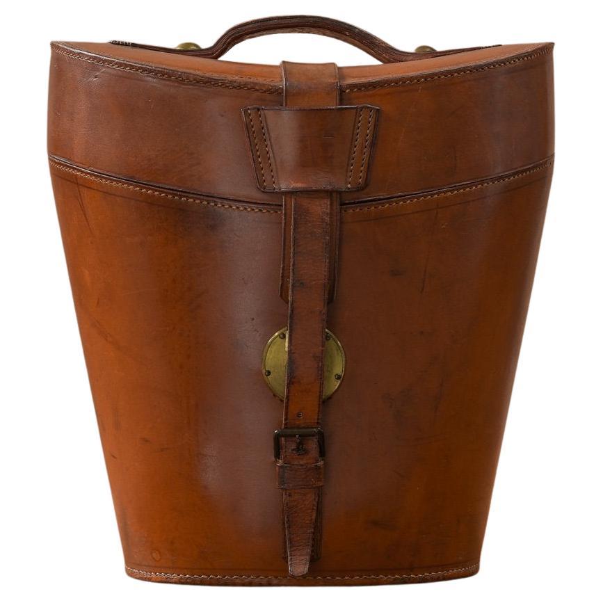 Leather Triple Hat Bucket, circa 1900 For Sale