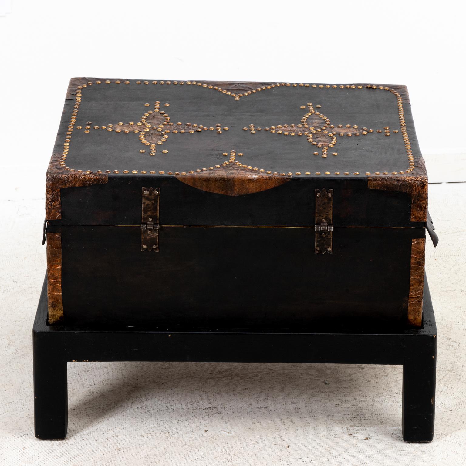 Metal Leather Trunk For Sale