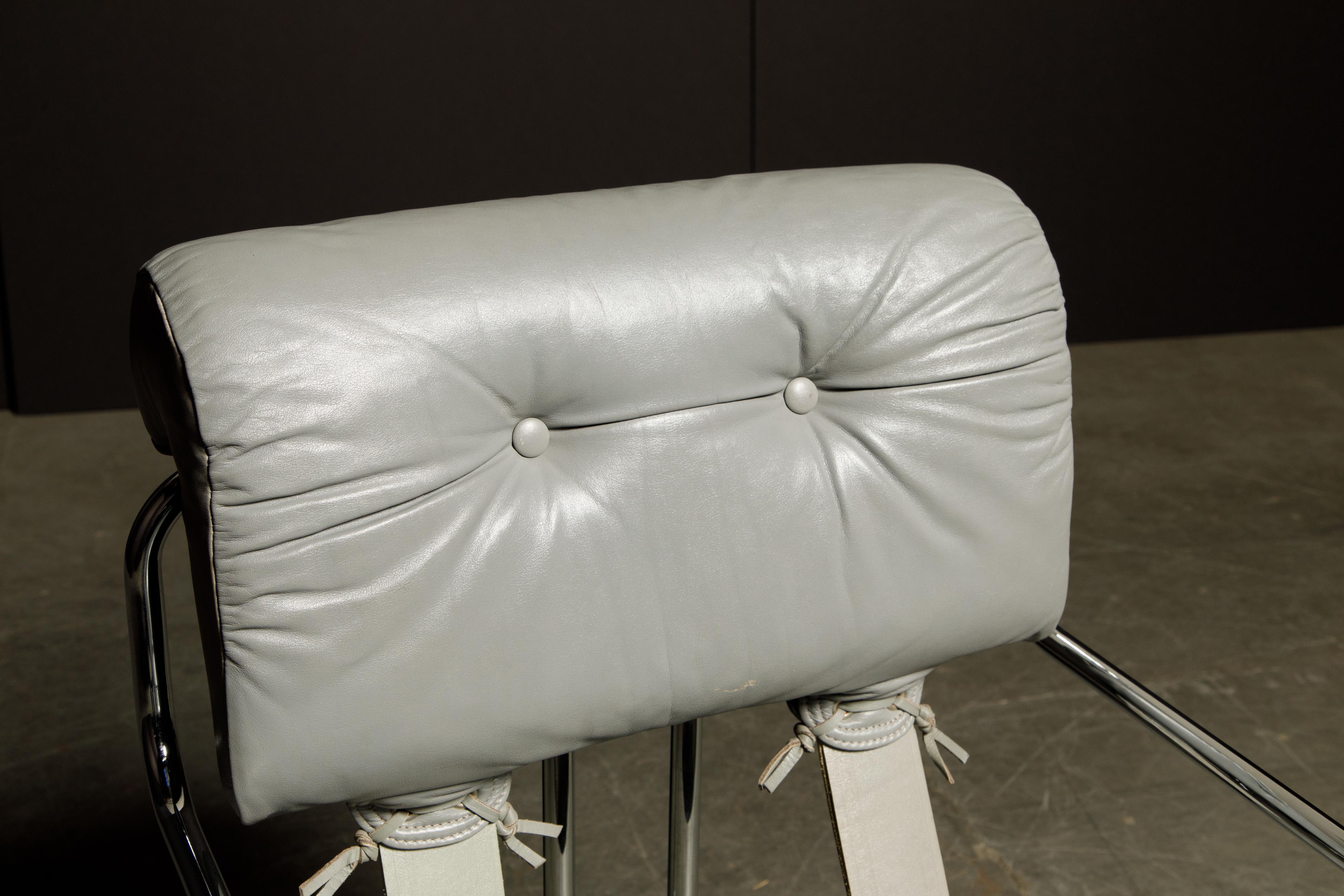 Leather 'Tucroma' Armchair by Guido Faleschini for i4 Mariani, 1970s, Signed 5