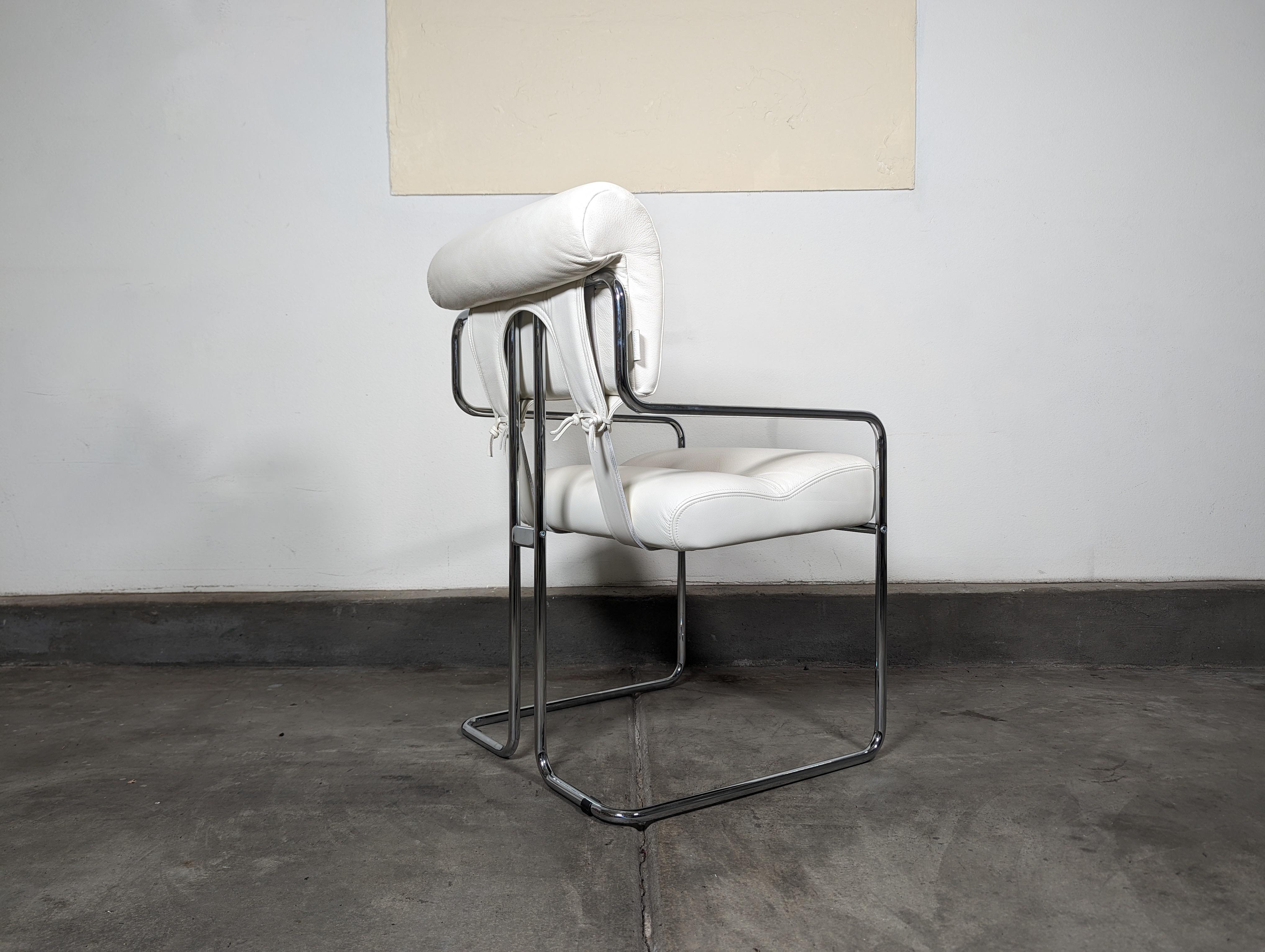 Mid-Century Modern Leather Tucroma Chair by Guido Faleschini for i4 Mariani For Sale