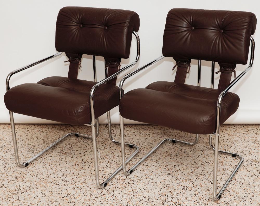Modern Leather Tucroma Chairs by Guido Faleschini For Sale