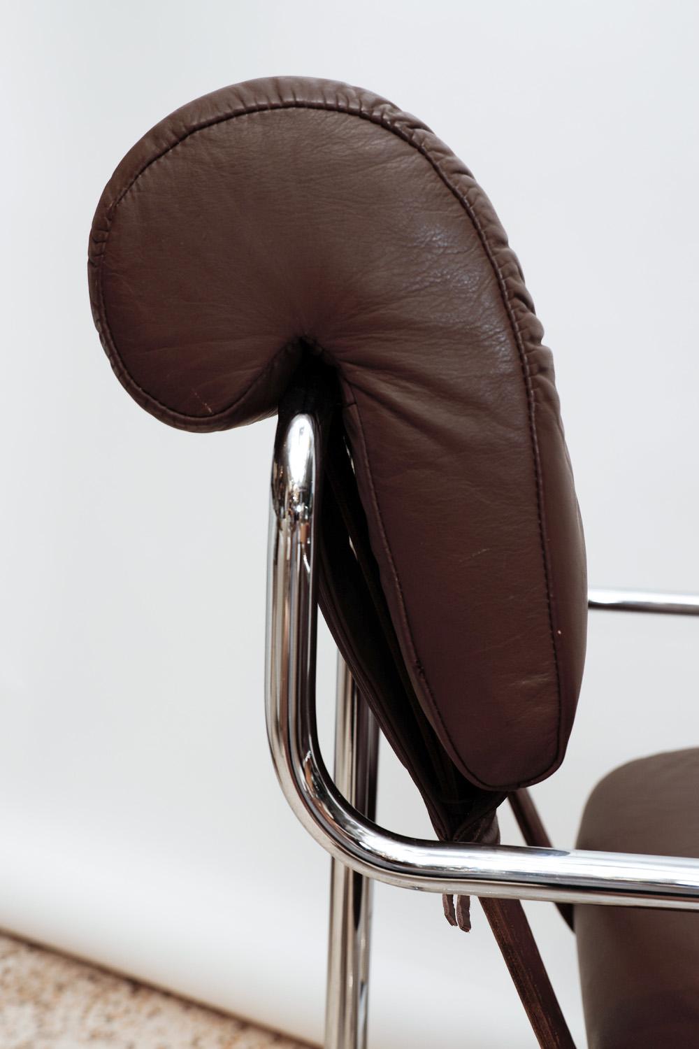 Late 20th Century Leather Tucroma Chairs by Guido Faleschini For Sale