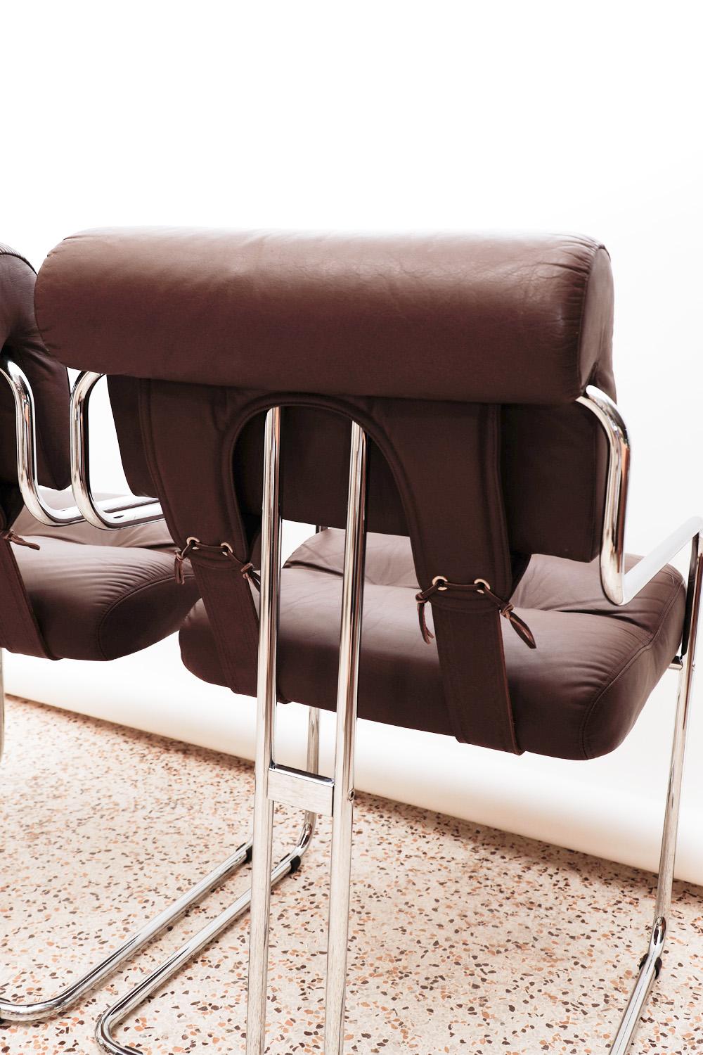 Leather Tucroma Chairs by Guido Faleschini For Sale 3
