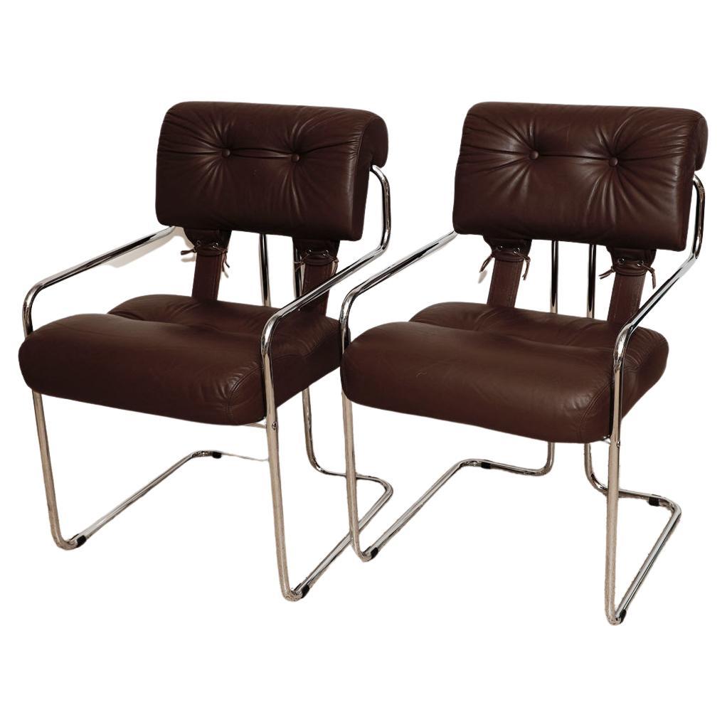 Leather Tucroma Chairs by Guido Faleschini For Sale