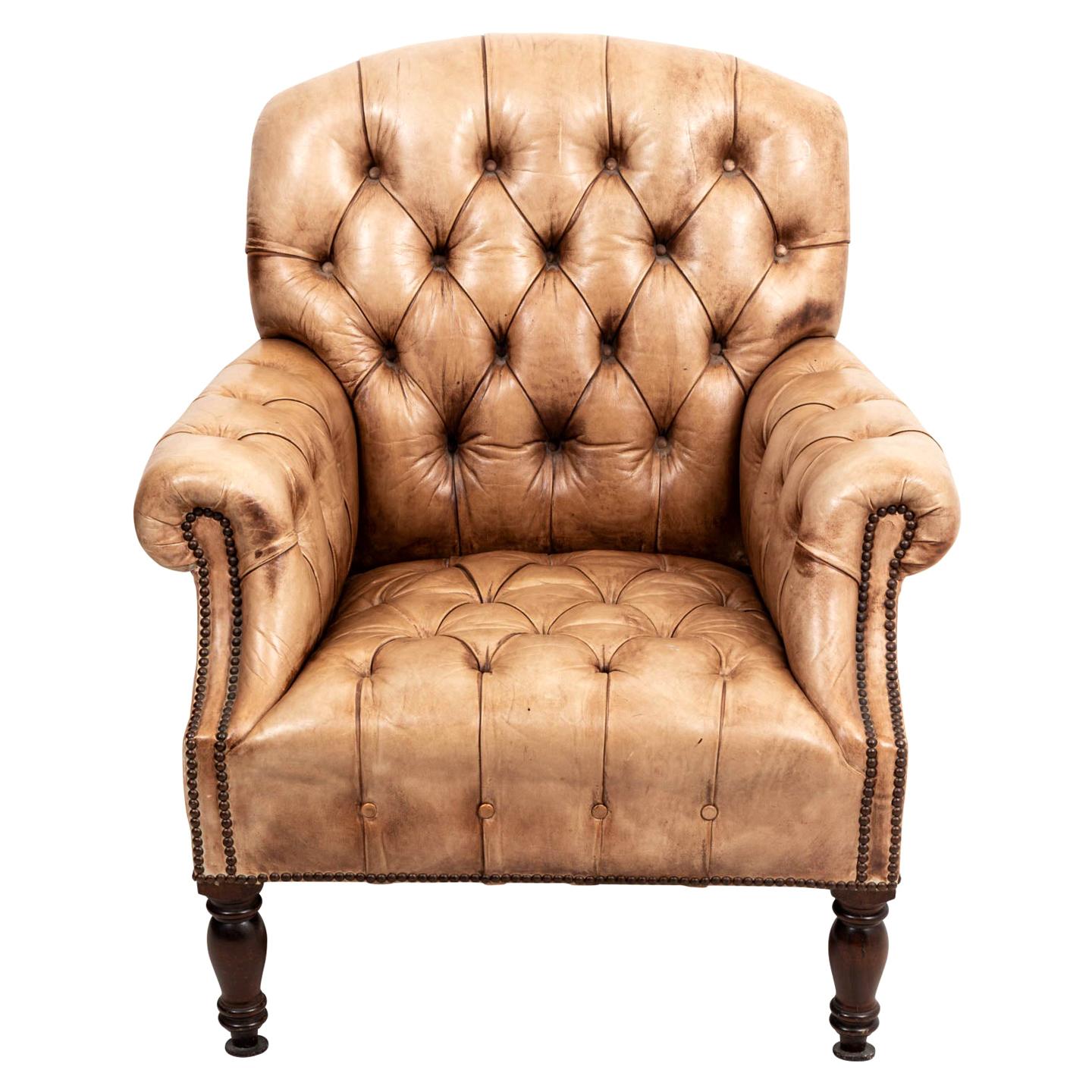Leather Tufted Chair