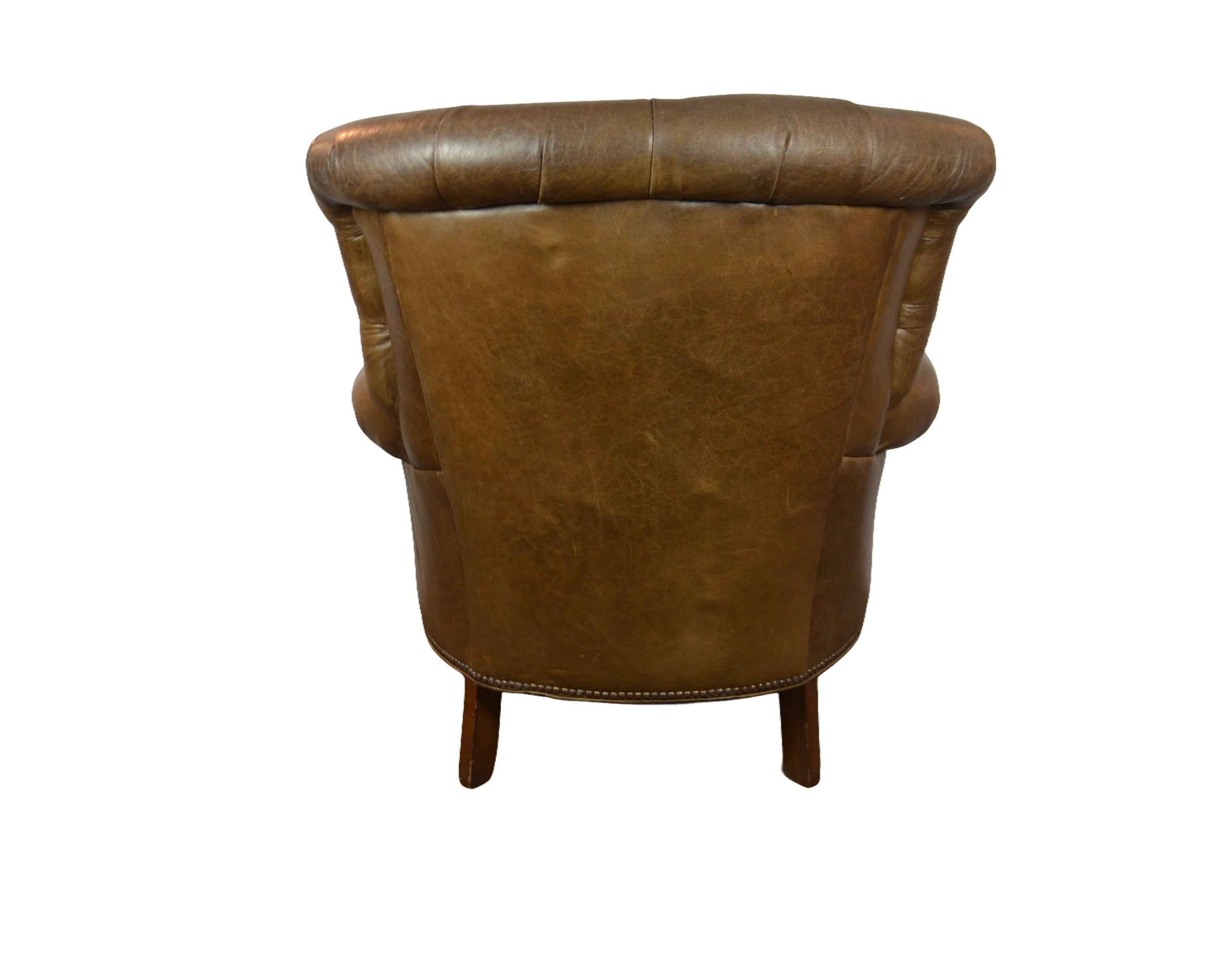 American Leather Tufted Club Chairs Set of 2