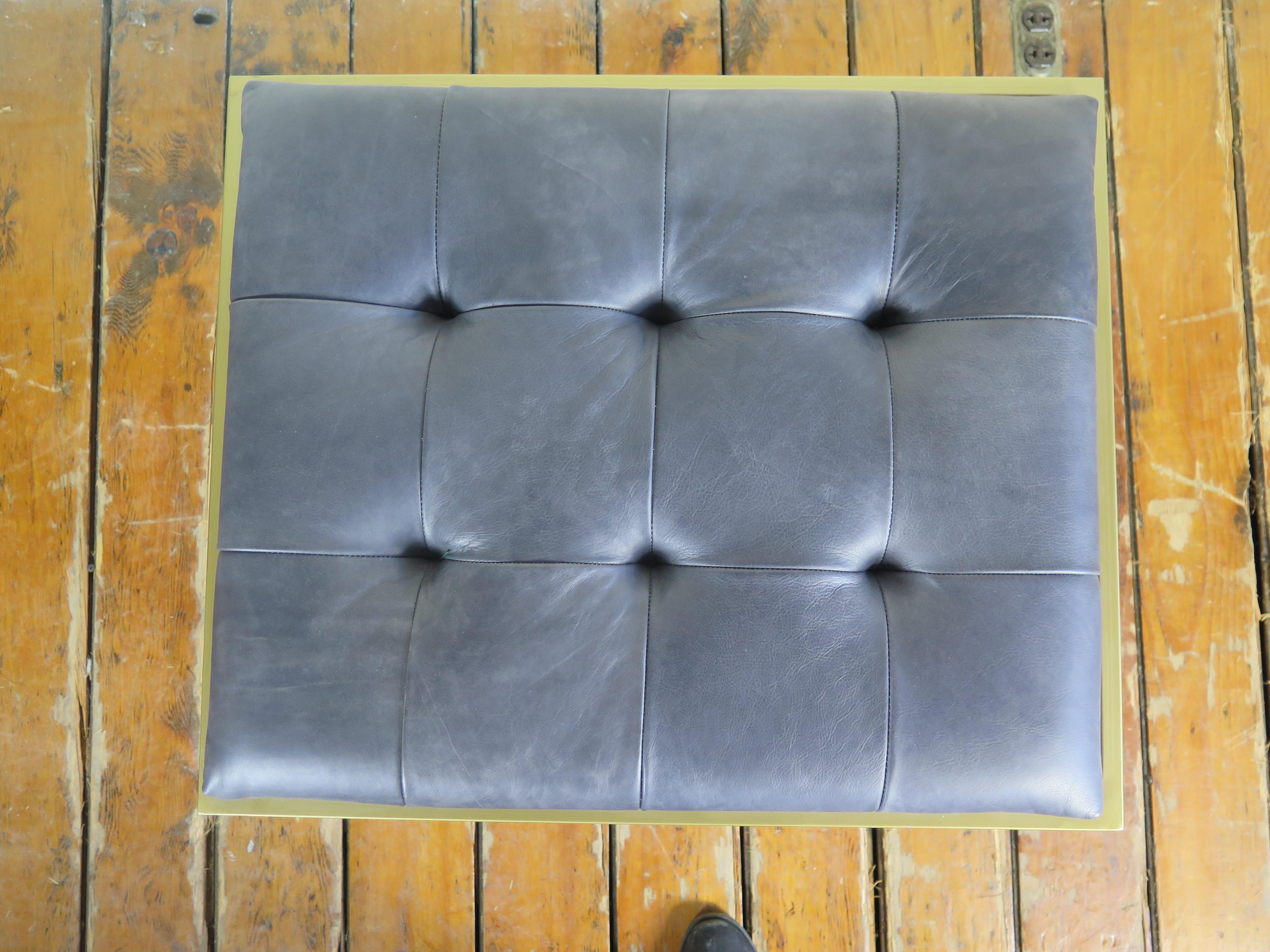 Leather Tufted Ottoman 1