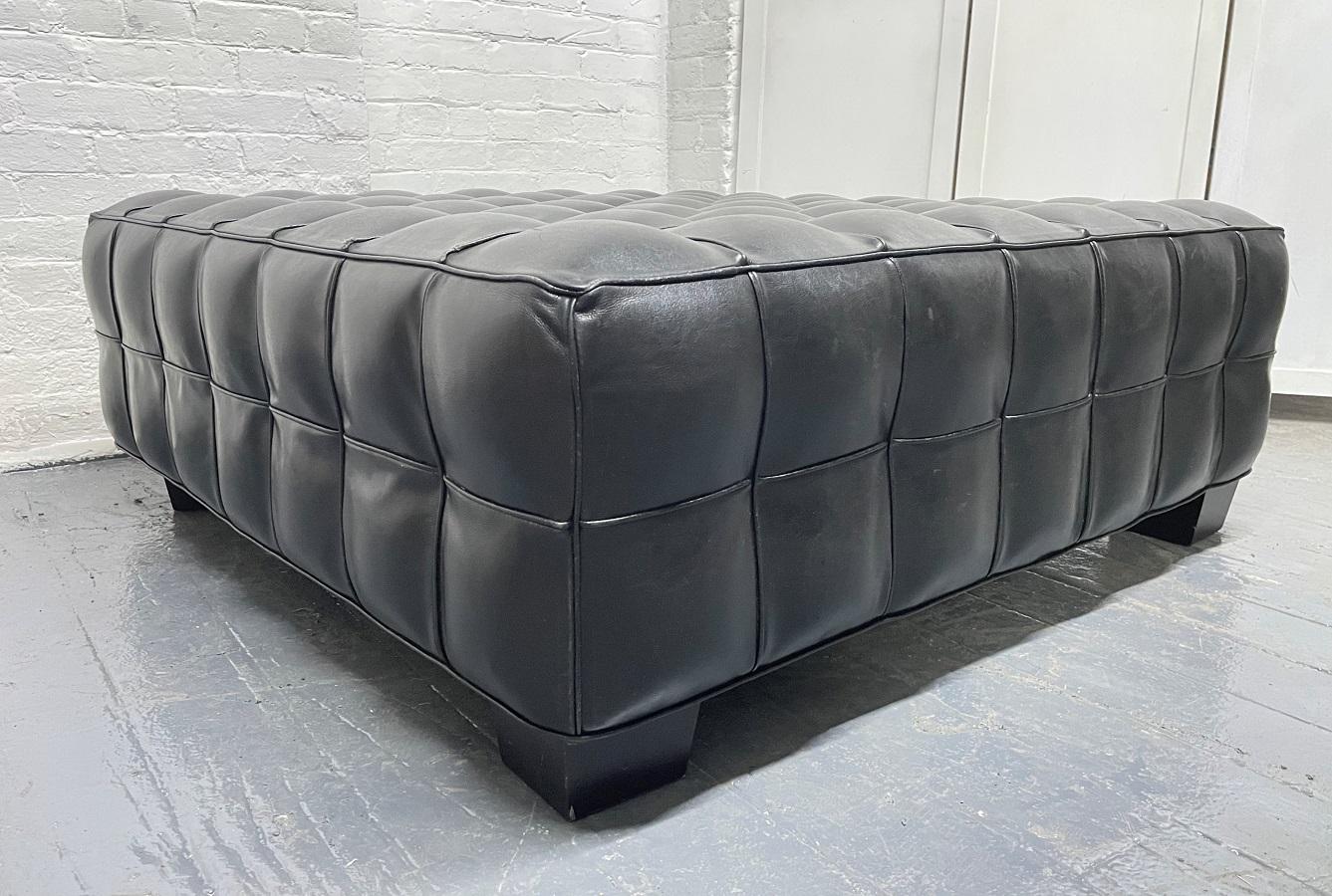 leather tufted ottoman coffee table