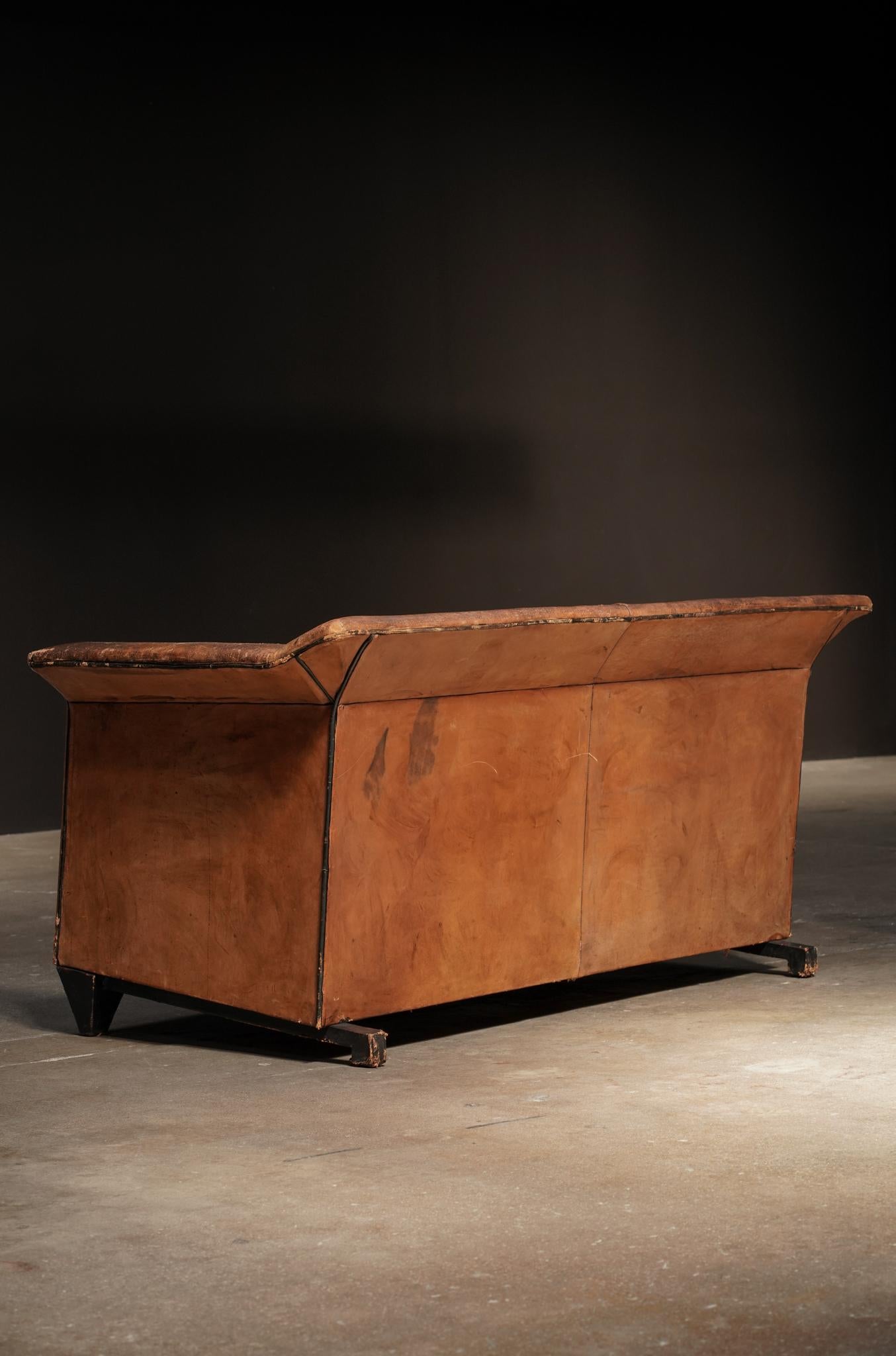 Leather Two Seater By Bart Van Bekhoven In Good Condition For Sale In Los Angeles, CA