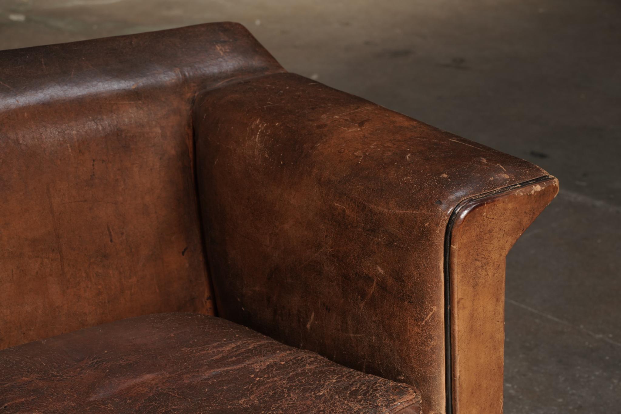 20th Century Leather Two Seater By Bart Van Bekhoven For Sale