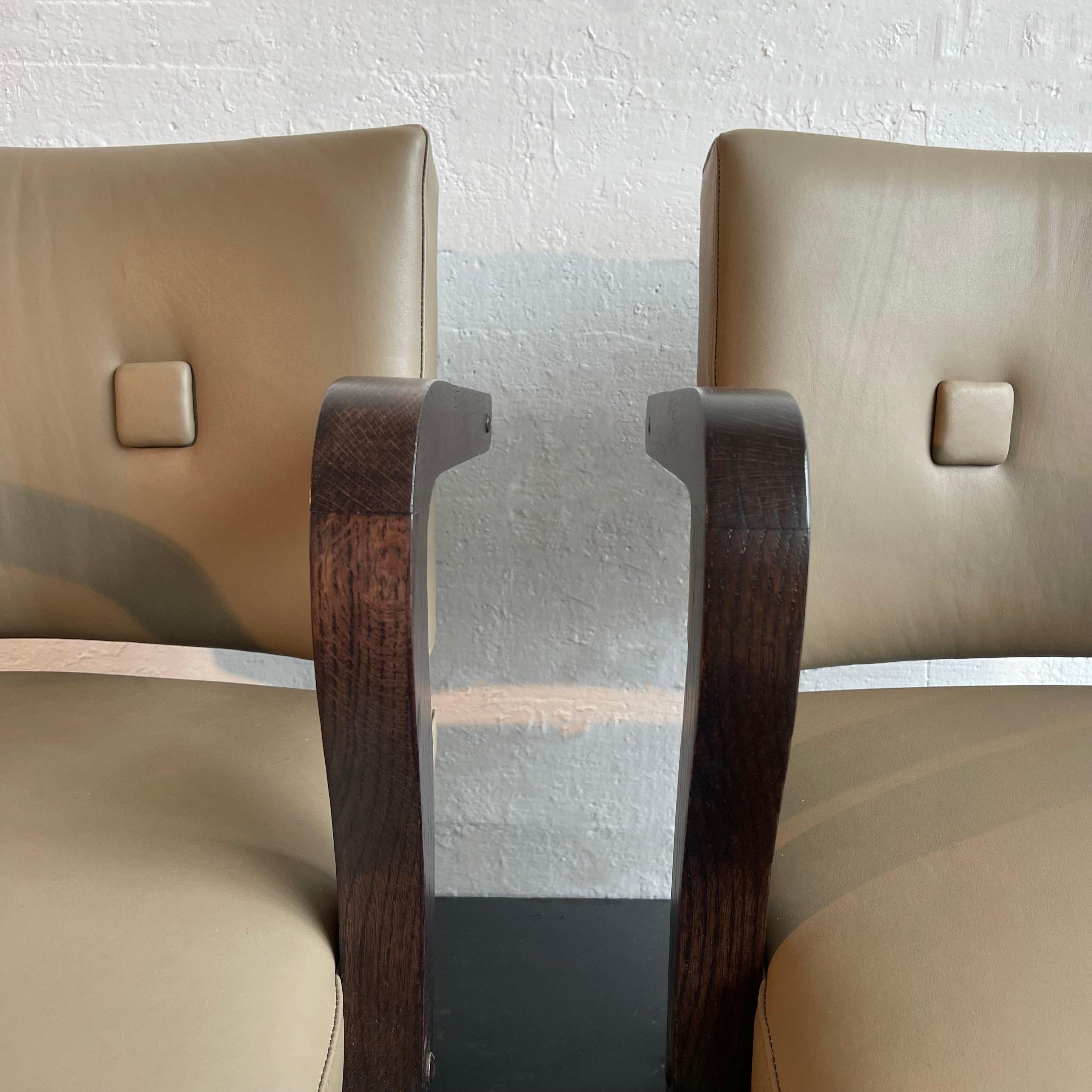Leder gepolsterte Art Deco Bugholz Sessel Circa im Angebot 3