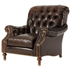 Leather Upholstered Club Chair