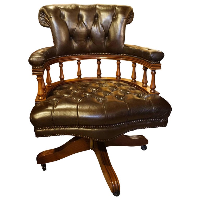 Leather Upholstered Desk Chair at 1stDibs