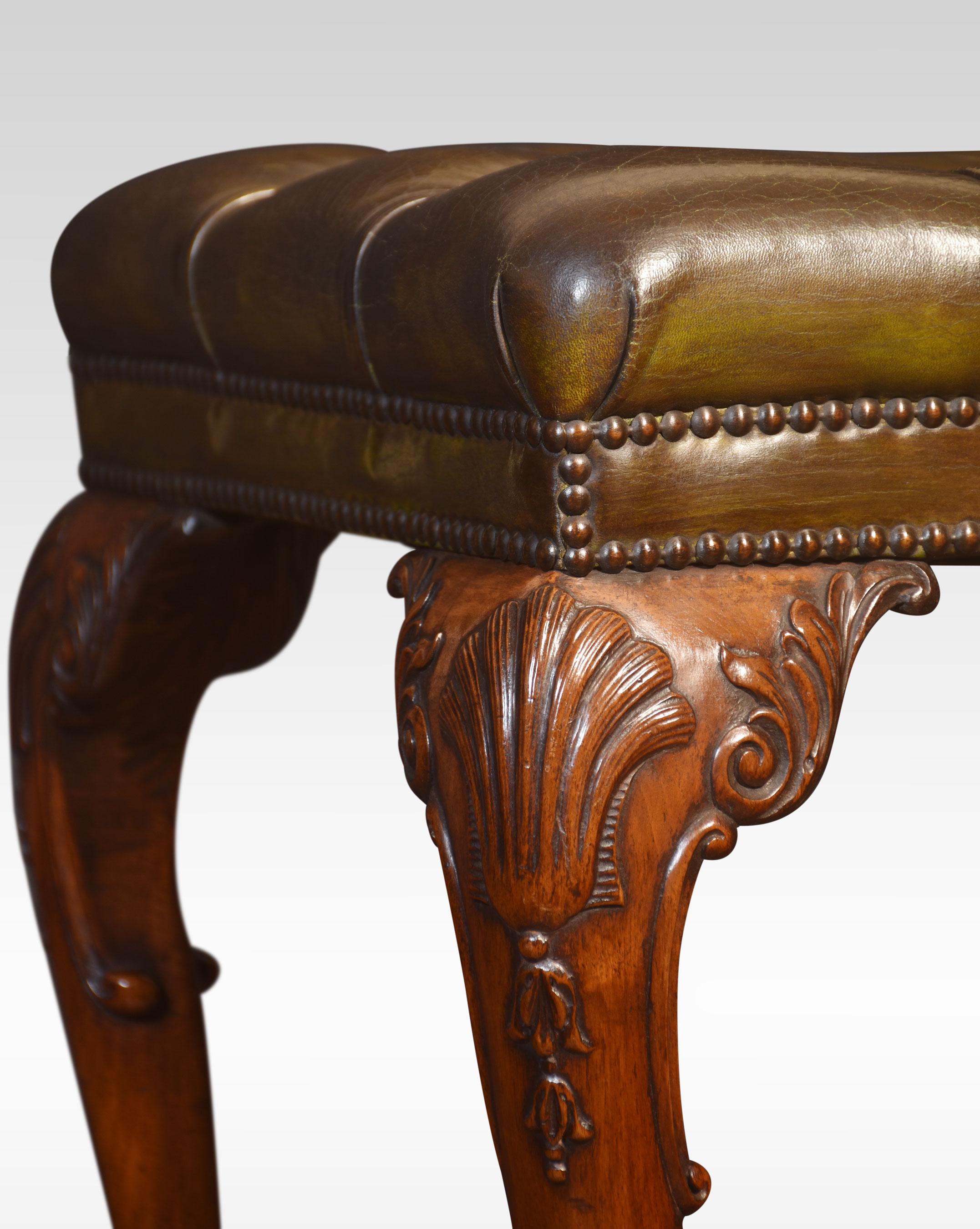 Leather upholstered stool In Good Condition For Sale In Cheshire, GB