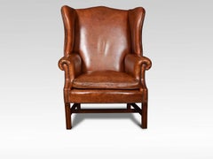 Leather Upholstered Wingback Armchair