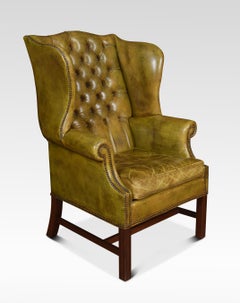 Leather Upholstered Wingback Armchair